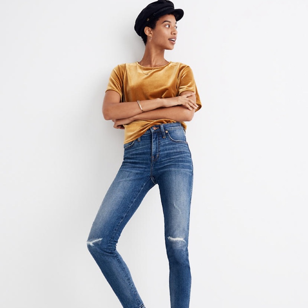 Madewell Mid-Rise Skinny Jeans in York Wash - Picture 1 of 8